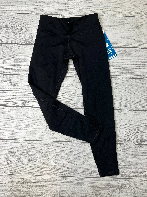 Embroidered Letters Black Athletic Leggings Athleta, Size Xs