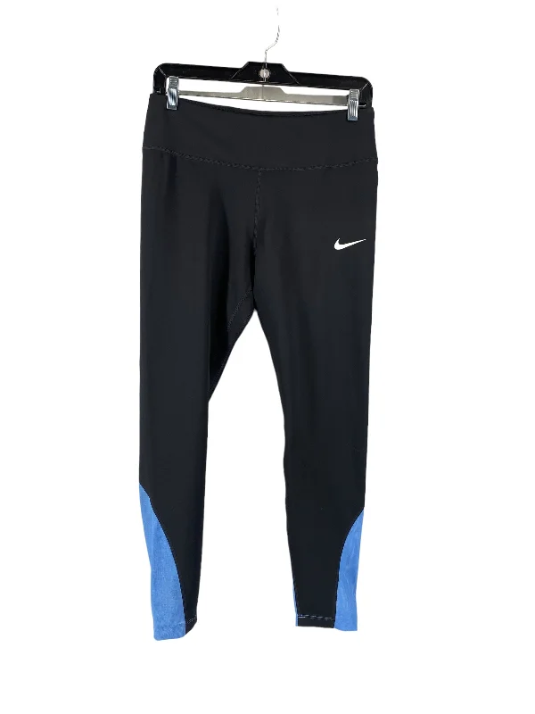 Relaxed Fits Black & Blue Athletic Leggings Nike Apparel, Size L