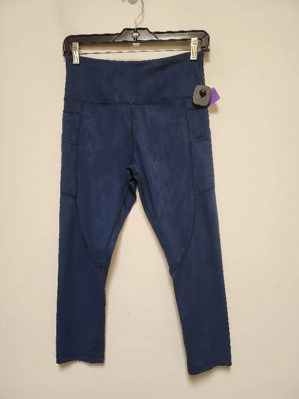 Stylish Ease Blue Athletic Leggings Capris Zyia, Size M