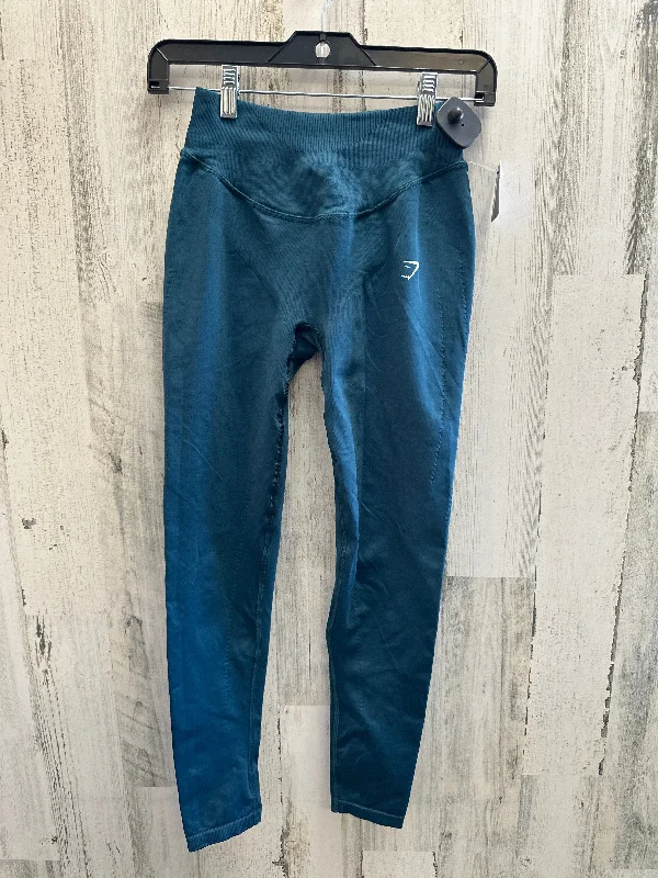 Relaxed Fit Wear Blue Athletic Leggings Gym Shark, Size S