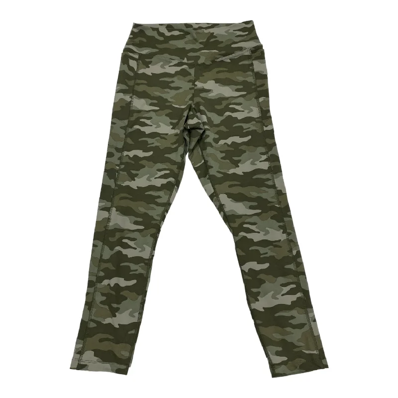 British Style Camouflage Print Athletic Leggings Pink, Size L