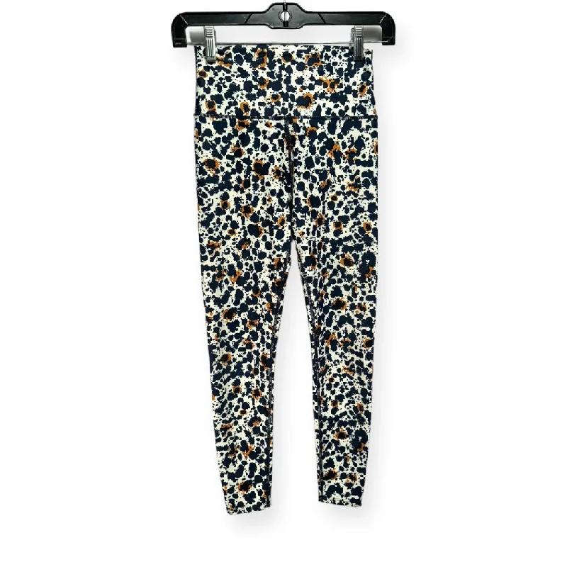 Knitted Design Multi-colored Athletic Leggings Sage, Size Xs