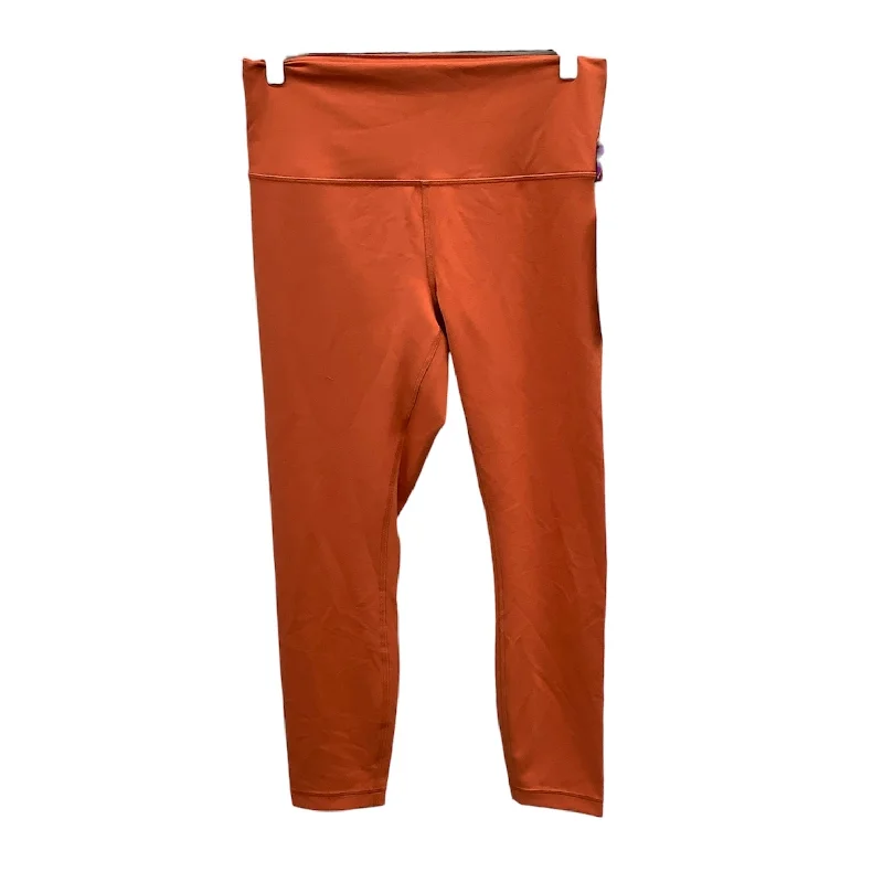 Multifunctional Style Orange Athletic Leggings Lululemon, Size 10