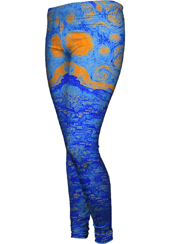 Soft Textures Pop Art - "Van Gogh Starry Night Orange Blue" (1889)
