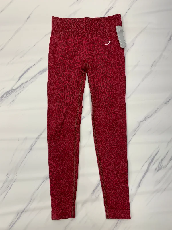 Comfortable Sweaters Red Athletic Leggings Gym Shark, Size M
