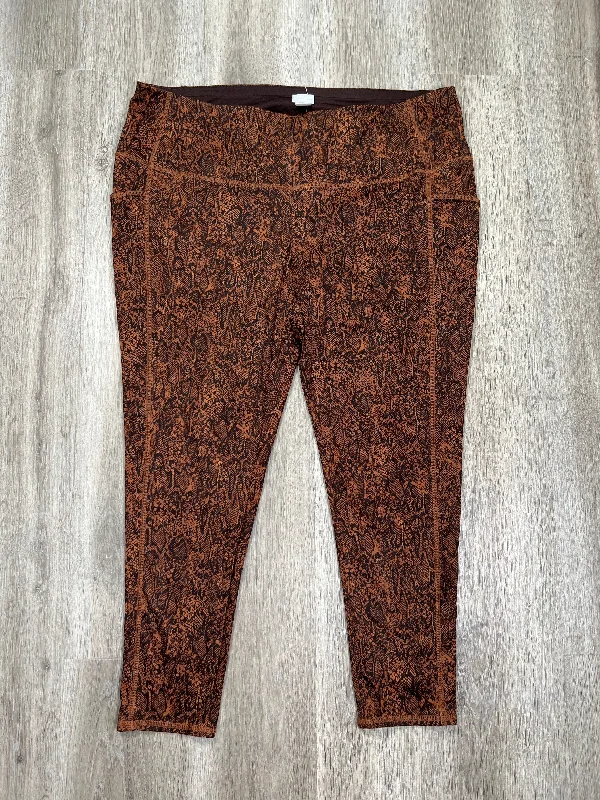 Stylish Fit Snakeskin Print Athletic Leggings Chicos, Size 2x