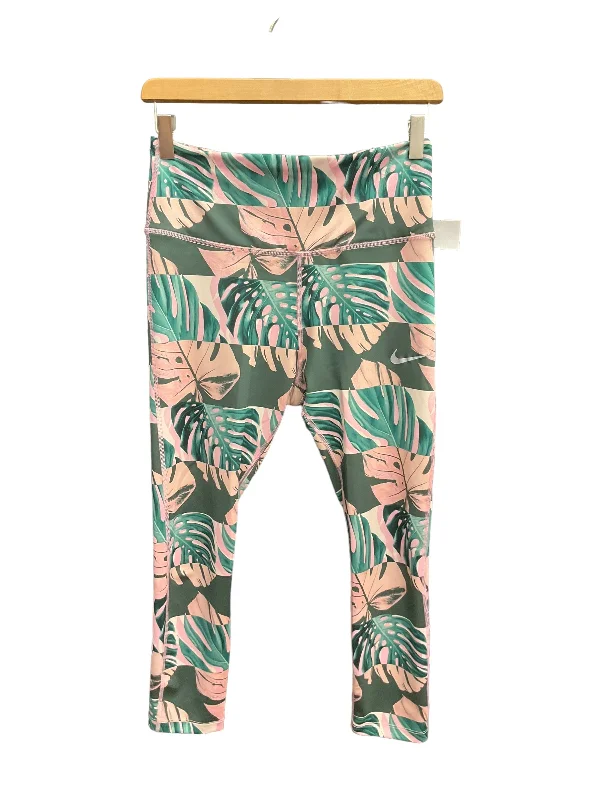 Relaxed And Casual Tropical Print Athletic Leggings Nike Apparel, Size M