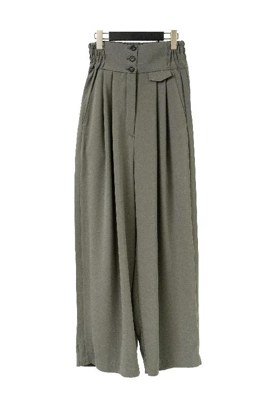 Fashionable And Versatile tous les deux ensemble/Back Satin Crepe High Waist Tuck Pants