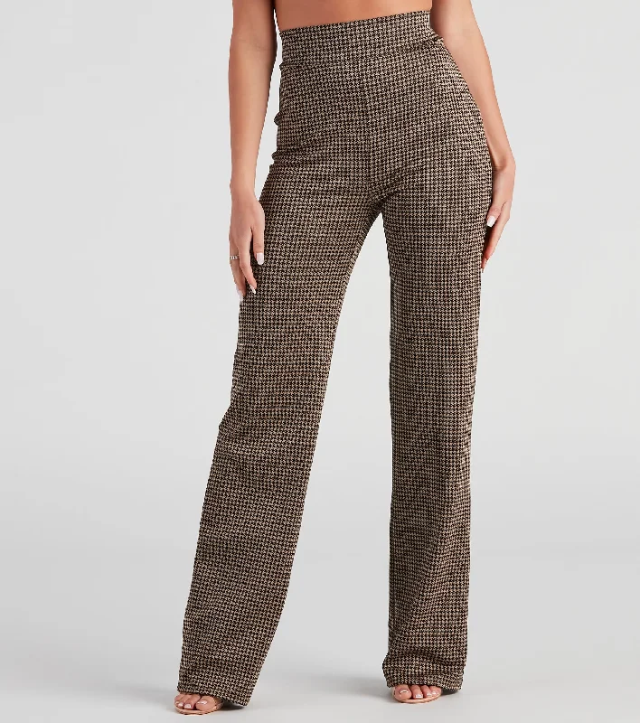 Personalized Outfit Back To Business Houndstooth Trouser Pants