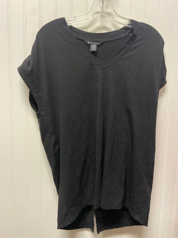 Leisure Travel Black Athletic Top Short Sleeve Athleta, Size M