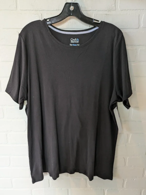 Classic Series Black Top Short Sleeve Basic Croft And Barrow, Size 1x
