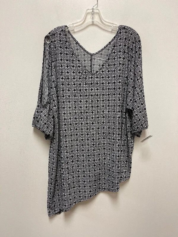 Noble Temperament Black Top Short Sleeve Lane Bryant, Size 2x