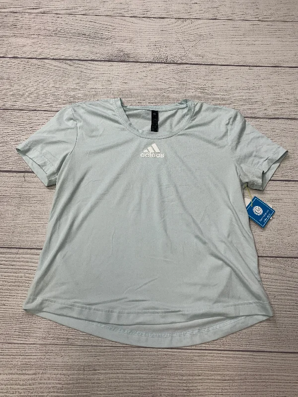 Relaxed Style Blue Athletic Top Short Sleeve Adidas, Size Xs