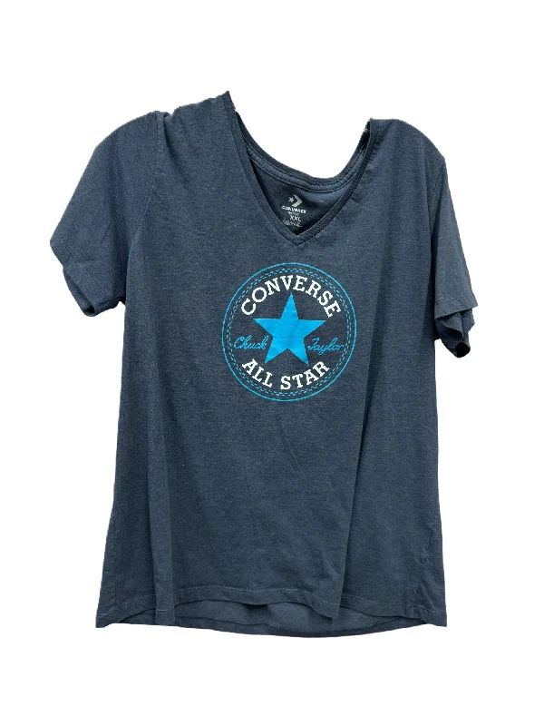 Personal Charm Blue Athletic Top Short Sleeve By Converse, Size: Xxl