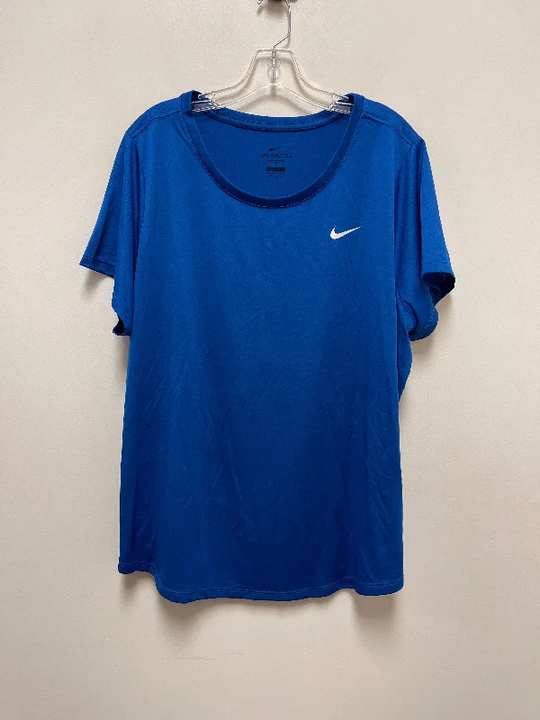 All-Day Style Blue Athletic Top Short Sleeve Nike Apparel, Size 3x