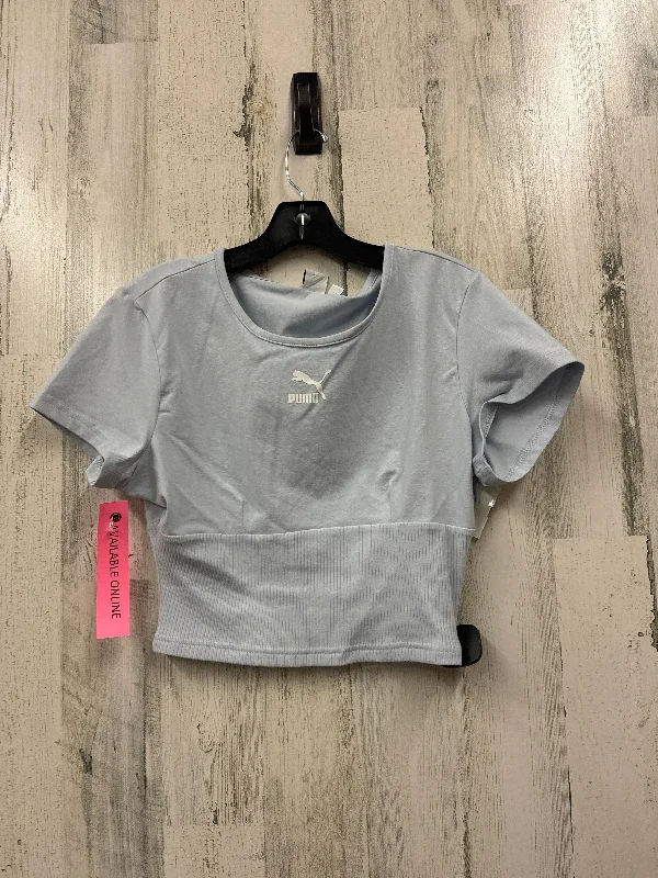 Weekend Style Blue Athletic Top Short Sleeve Puma, Size M