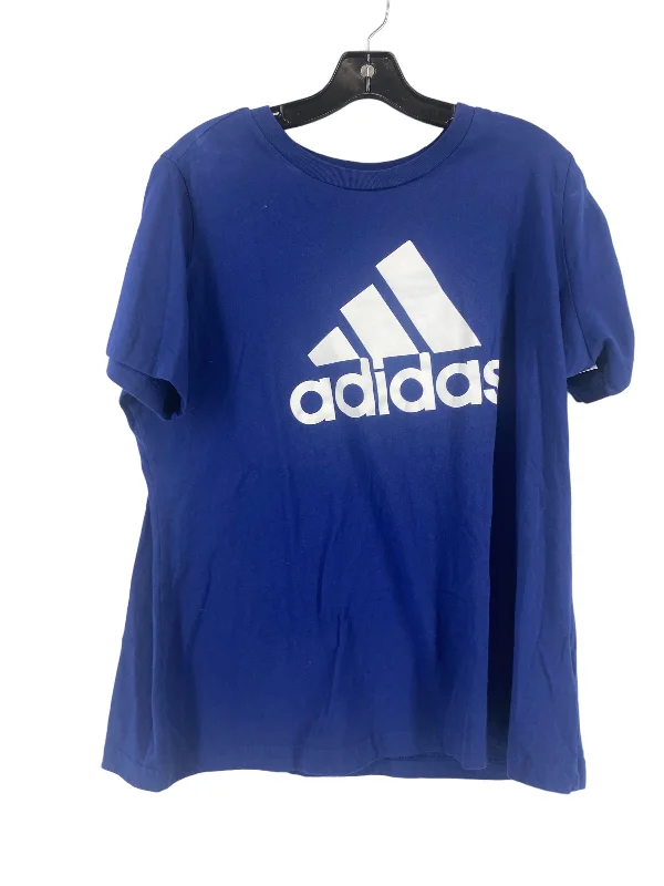 Cozy Street Style Blue Top Short Sleeve Adidas, Size 2x