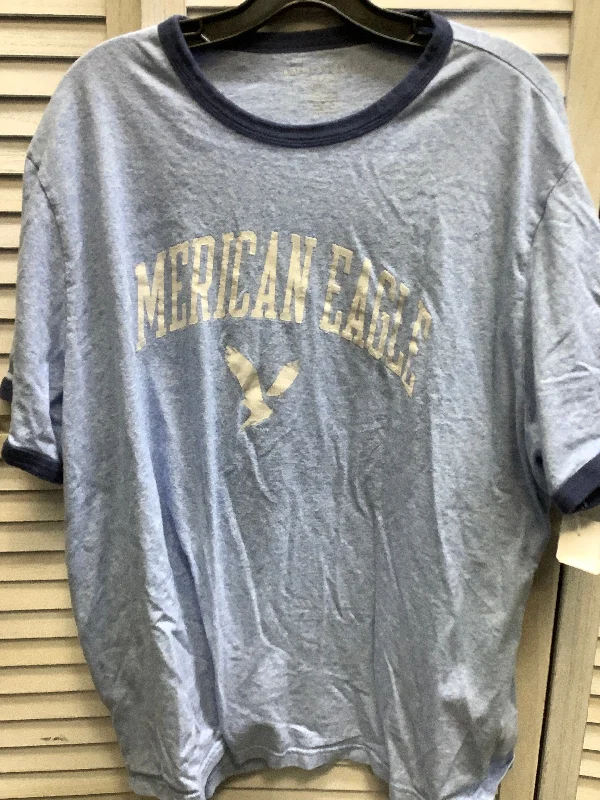 Breathable Style Blue Top Short Sleeve Basic American Eagle, Size 2x