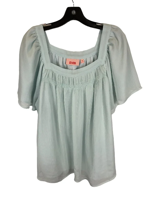 Timeless Comfort Blue Top Short Sleeve Evri, Size 1x