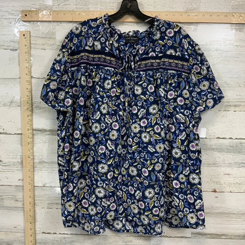 Goddess Outfit Blue Top Short Sleeve Lane Bryant, Size 4x