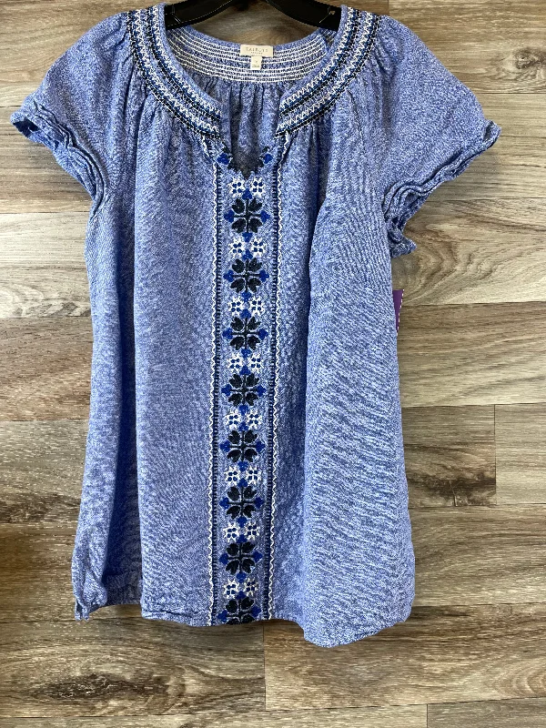 Easy Wear Chic Blue Top Short Sleeve Talbots, Size 1x
