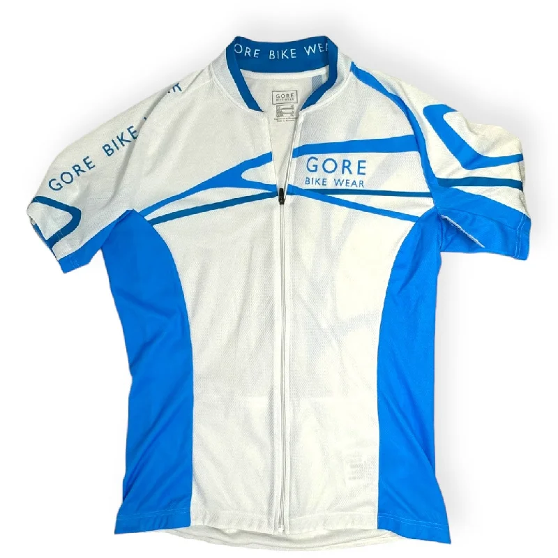 Leisure Travel Blue & White Athletic Top Short Sleeve Gore Bike Wear, Size L