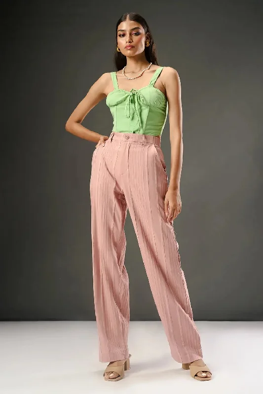 Blush Petal Women's Textured Korean Pants