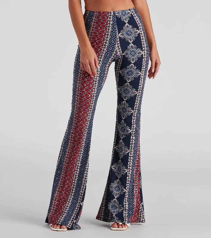 Light Layers Boho Flare High Rise Pants