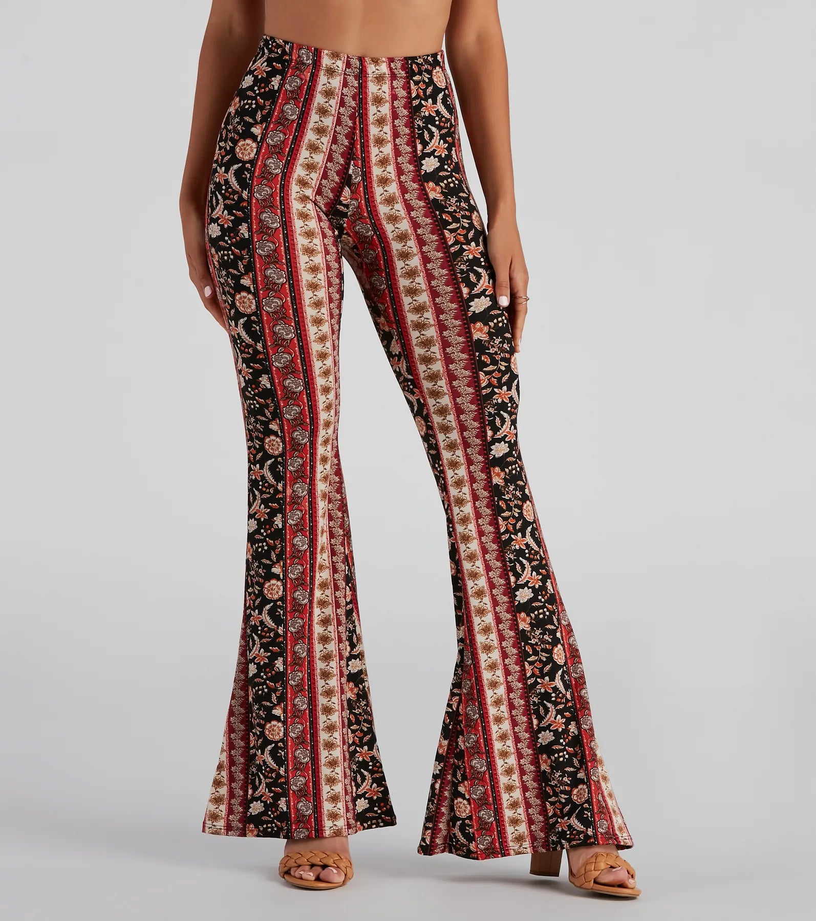 Chic Comfort Wear Boho Moment Floral Flare Pants