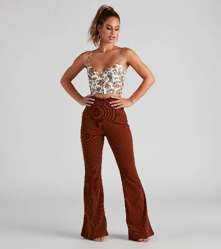 Trendy Casuals Break The Record Corduroy Flare Pants