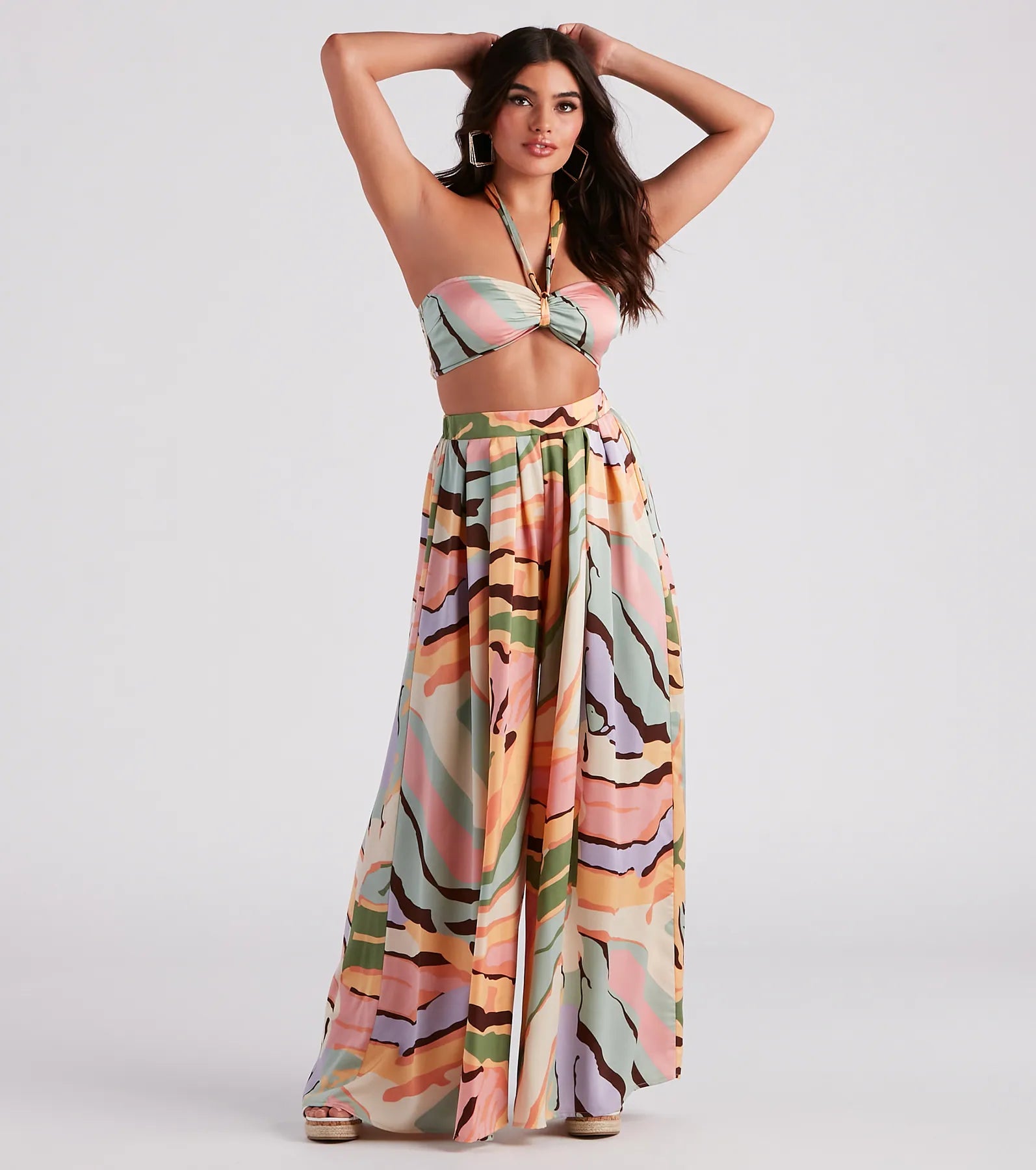 Mid-length Style Bring The Heat Printed Wide-Leg Pants