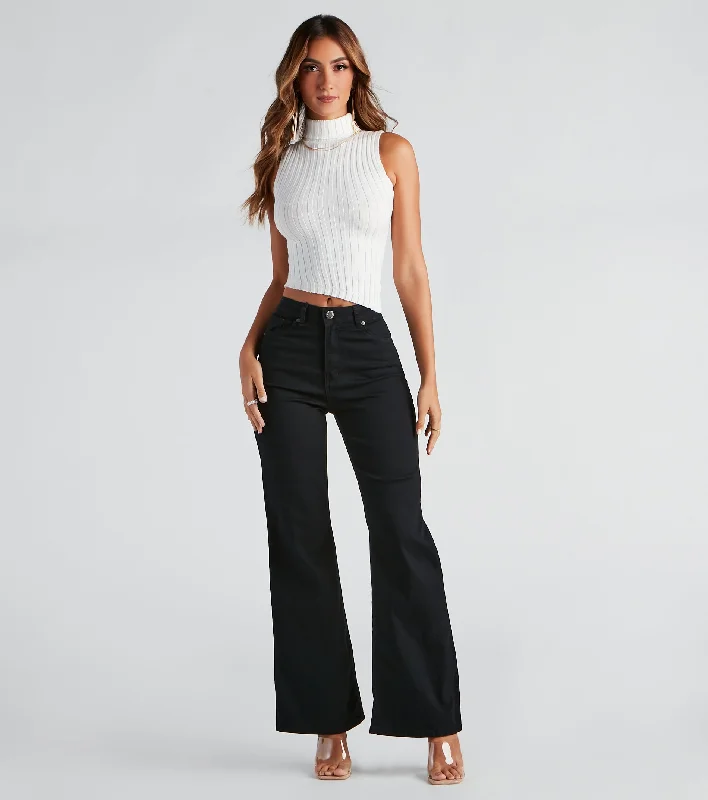 Fashion Touch Catch Ya Later Wide-Leg Jeans