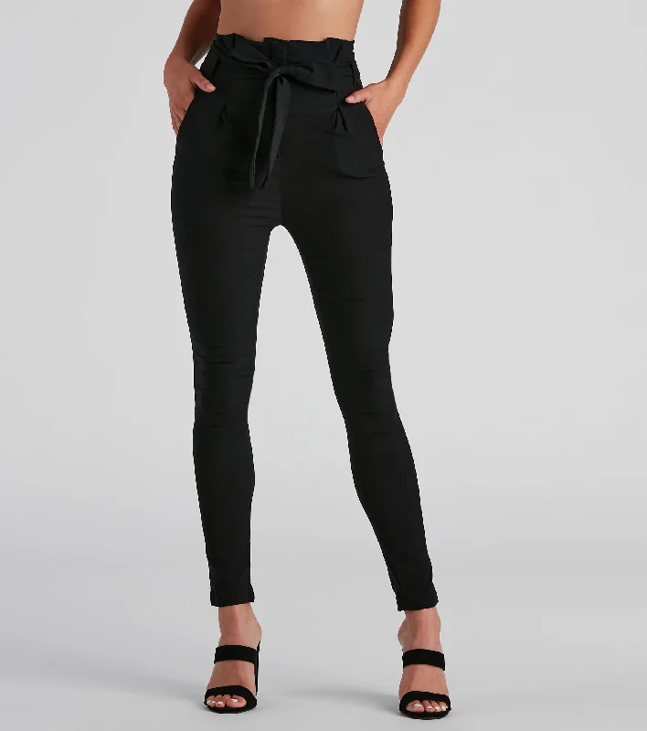 Breezy Outfits Chic Choice Paperbag Skinny Pants