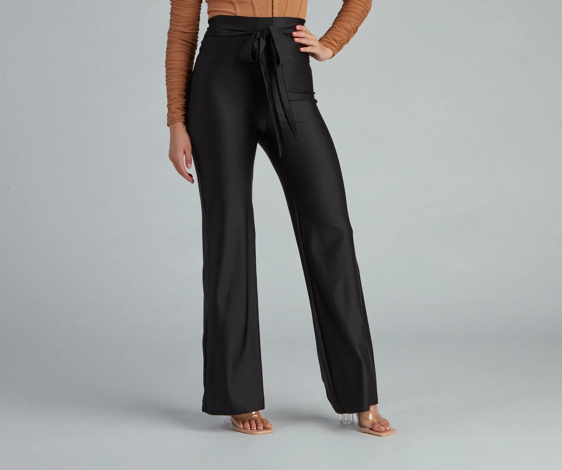Cozy Fit Wear Chic Tie-Front Wide-Leg Pants