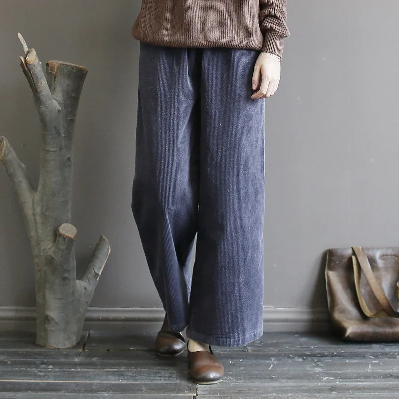 Corduroy Casual Wide Leg Pants Spring