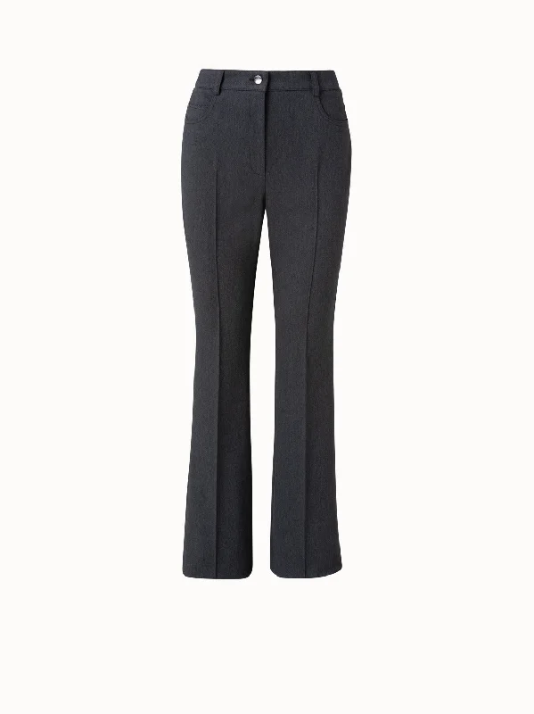Warm Comfort Bootcut Leg Pants in Cotton Denim Stretch