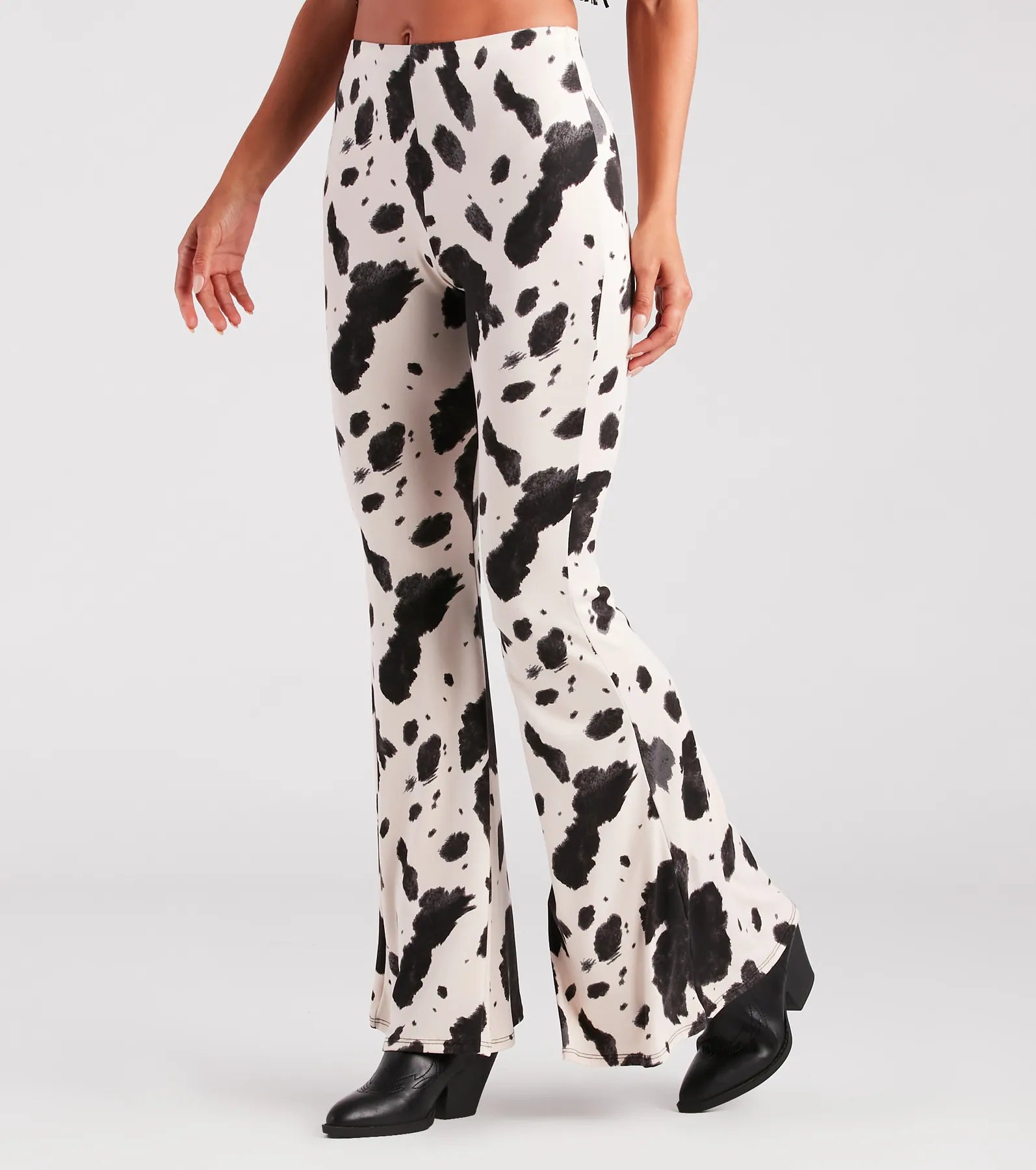 Breathable Style Cowgirl Cutie Printed Flare Pants