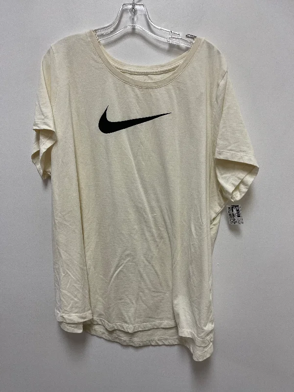 Trendy Items Cream Athletic Top Short Sleeve Nike Apparel, Size 3x