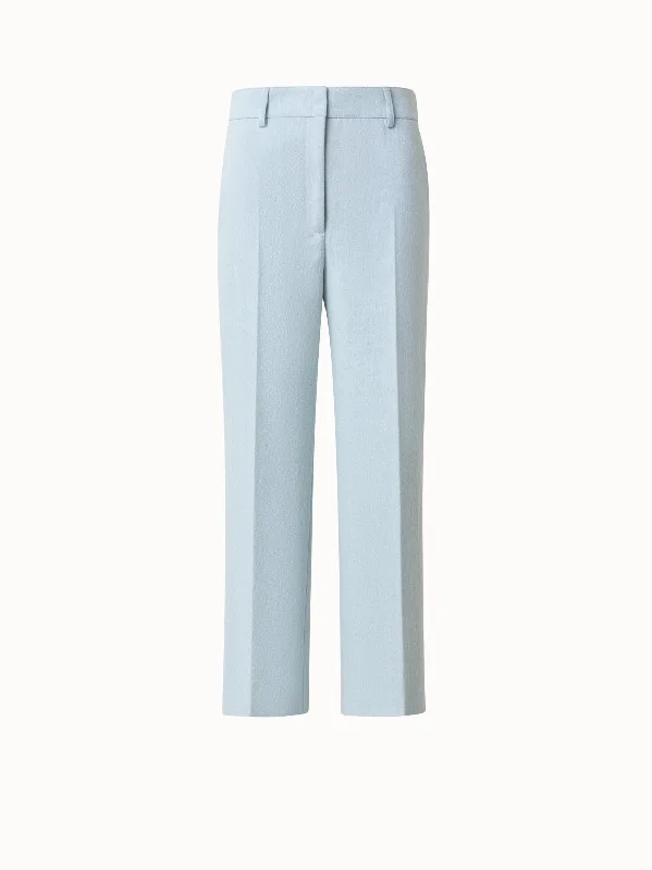 Luxury Style Cropped Cotton Denim Wide Leg Pants