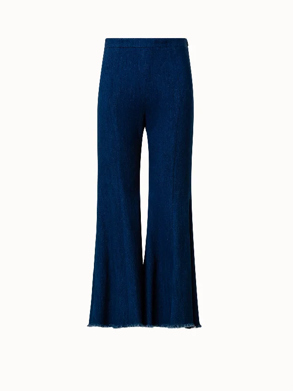 Everyday Comfort Cropped High Rise Bootcut Pants in Washed Denim