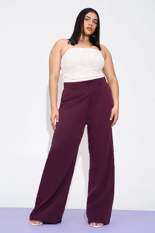 Merlot Mist Curve Adjustable Korean Pants