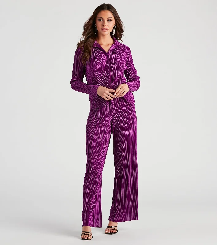 Retro Fashion Dinner Date Satin Wide Leg Pants