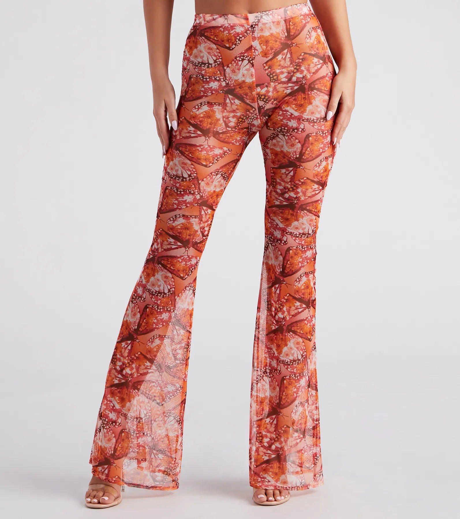 Stylish Fit Dreamy Muse Butterfly Print Flare Pants