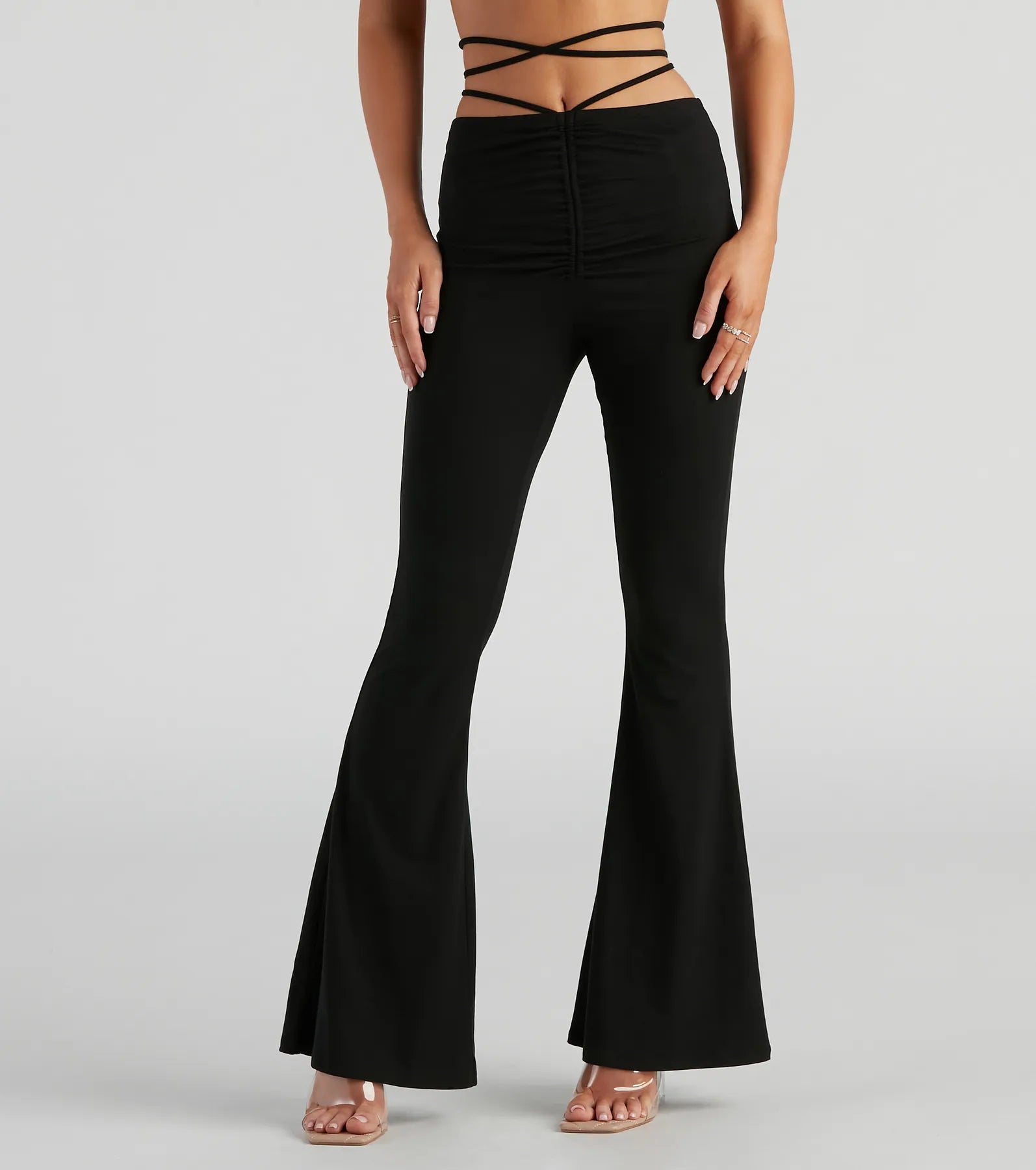 High-quality Styles Elevated Casual Strappy Flare Pants
