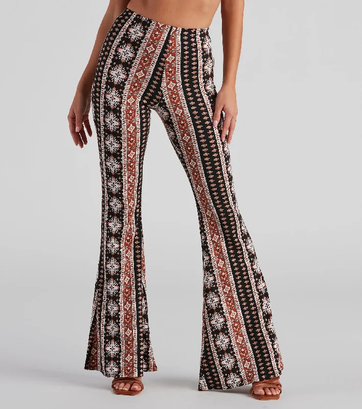 Comfy Chic Wear Faraway Lands Boho Flare Pants