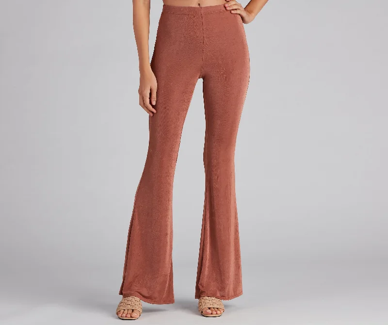French Style Flirty Flare High-Rise Pants