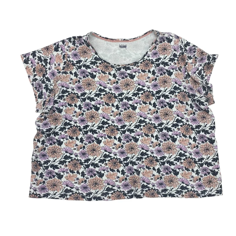 Effortless Outfits FLORAL PRINT BASIC EDITIONS TOP SS, Size 4X