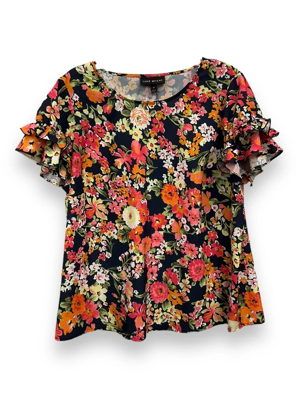 Cozy Apparel Floral Print Top Short Sleeve Lane Bryant, Size 2x