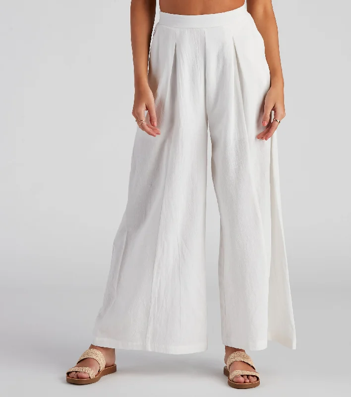 Fashion Elements Get Together Pleat Wide-Leg Pants