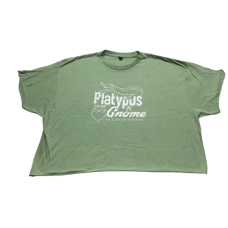 Breathable Design Green Top Short Sleeve Basic Cmf, Size 3x